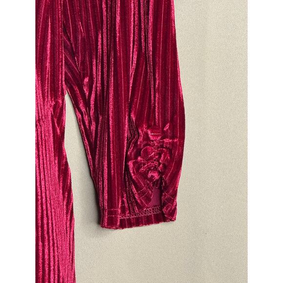 Unique Vintage Garnet Red Ribbed Velvet Swing Dress 1X NWOT - Picture 3 of 6